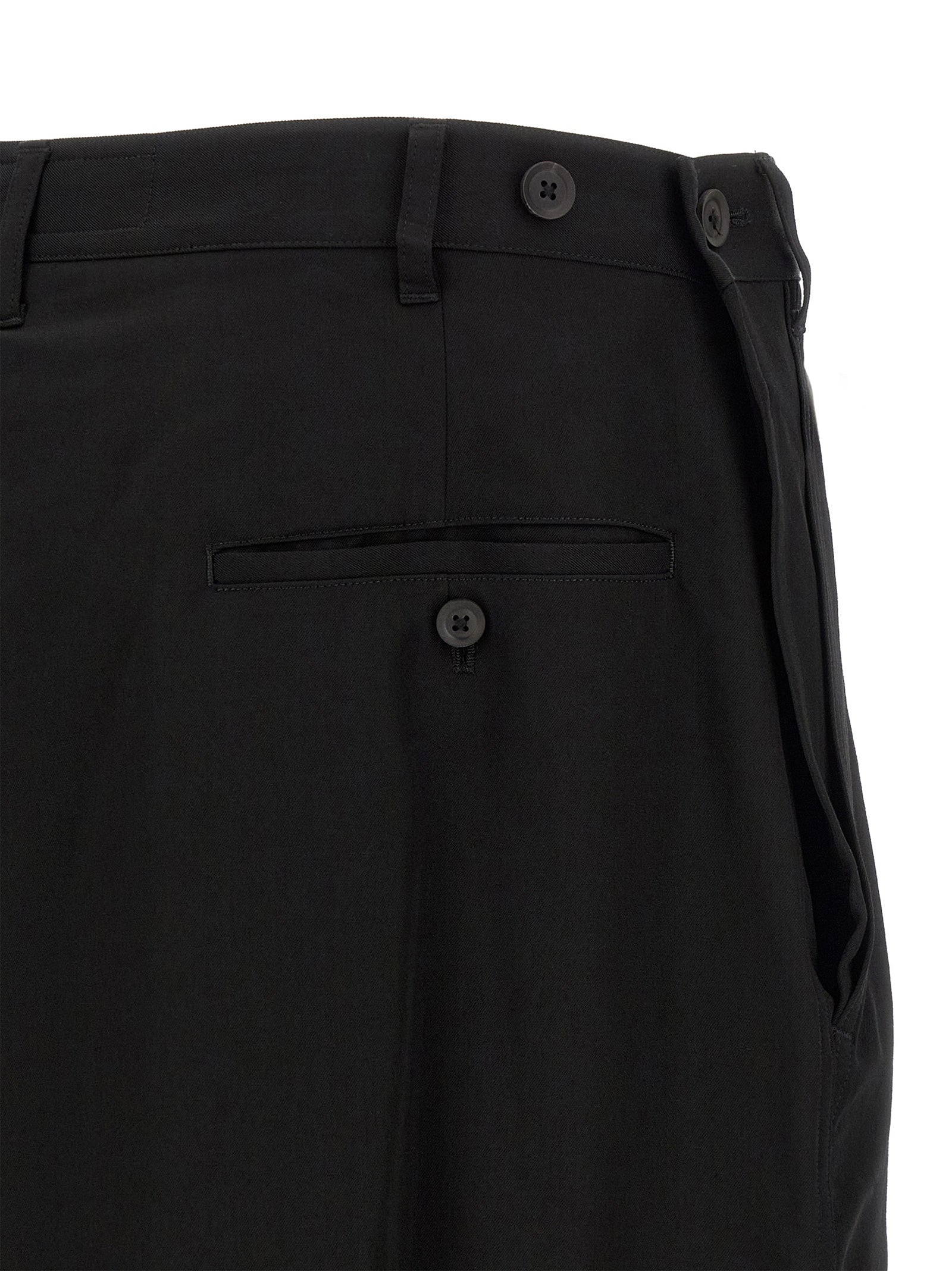 Yohji Yamamoto Black Wool Casual Pants