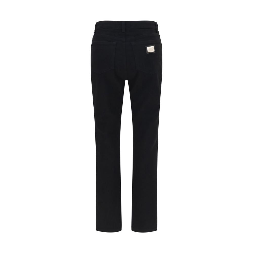 Dolce & Gabbana Black Cotton Straight-Leg Jeans
