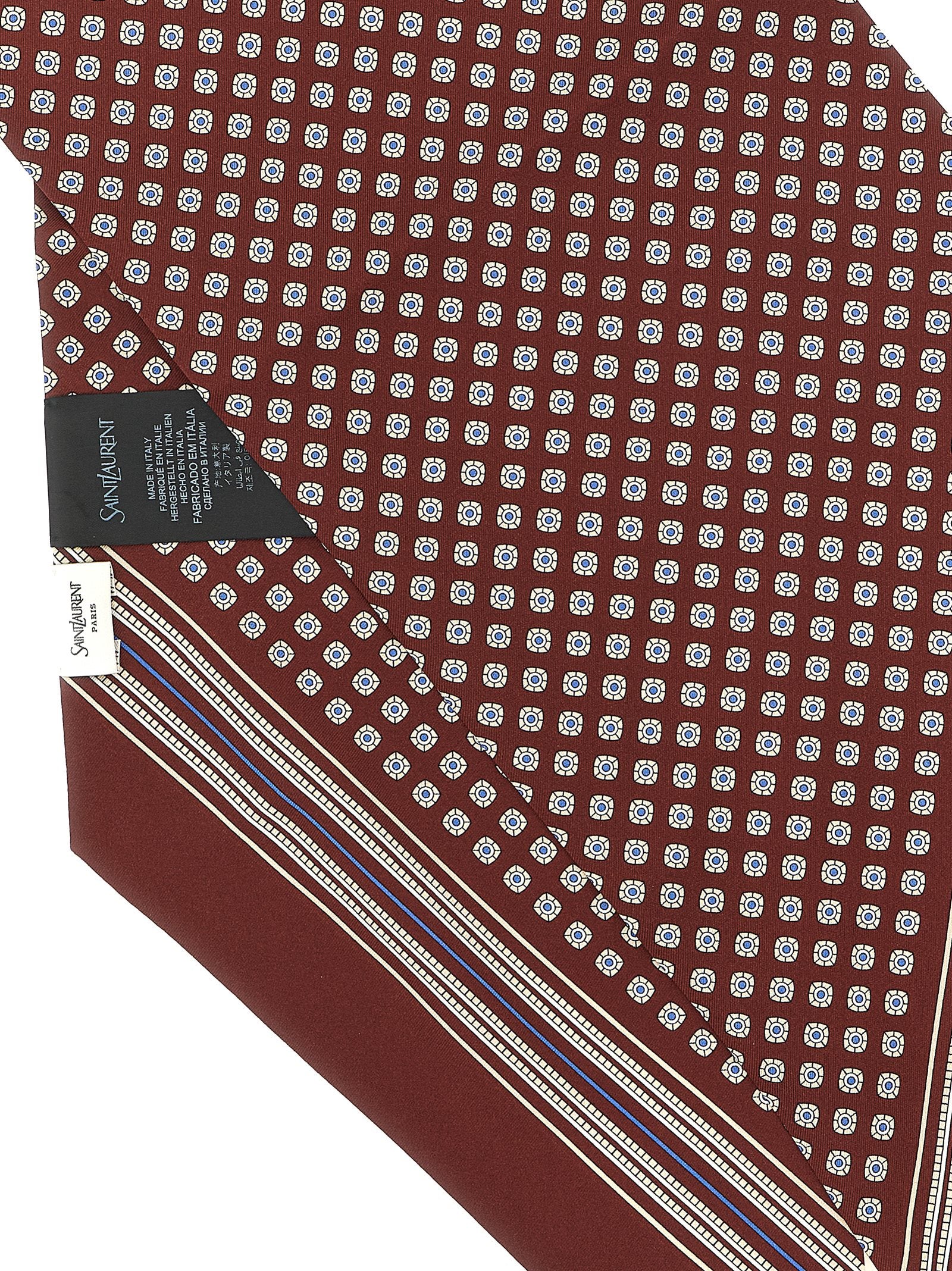 Saint Laurent Bordeaux Silk Foulard
