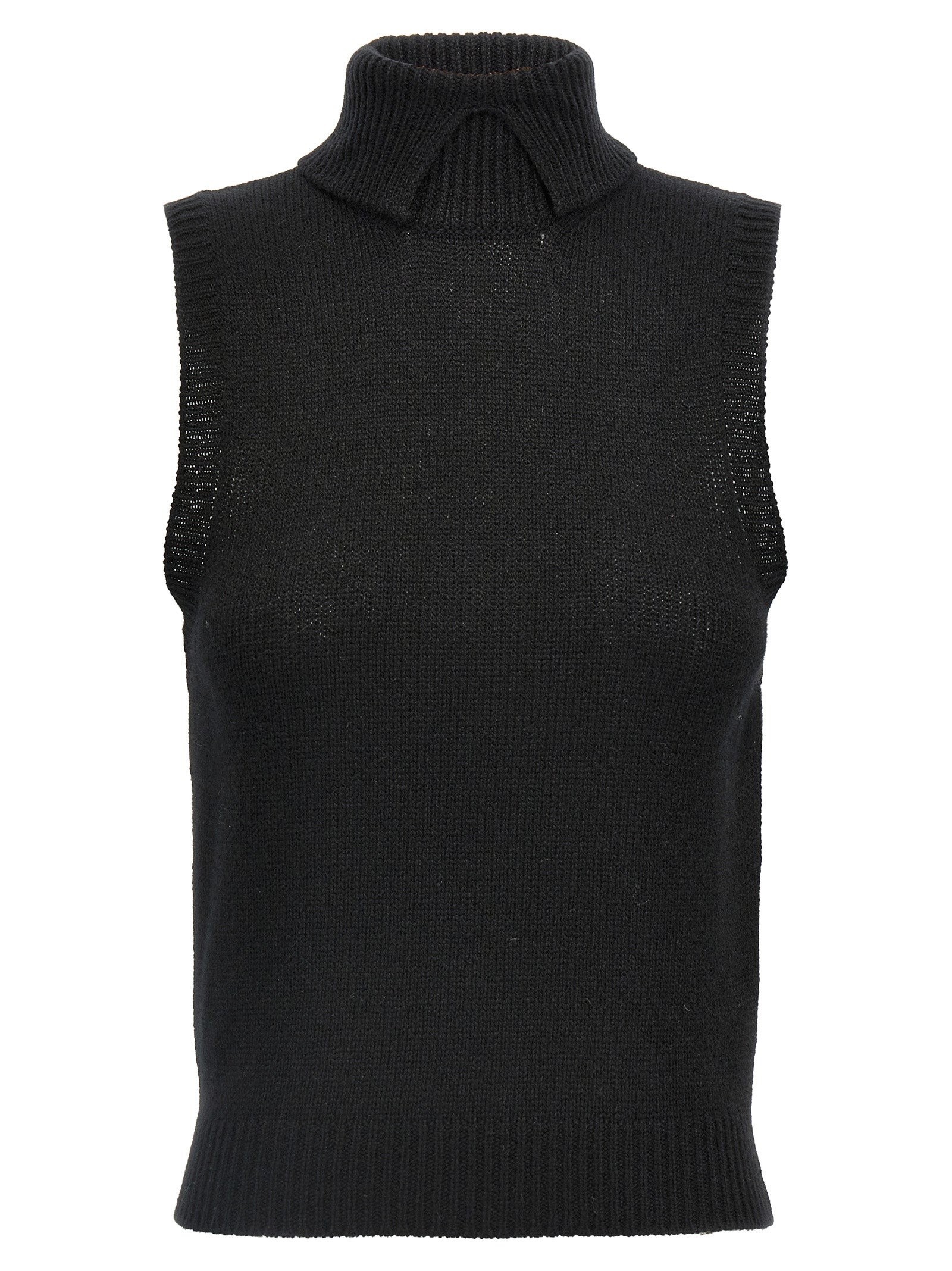 Prada Black Cashmere Sleeveless Jacket