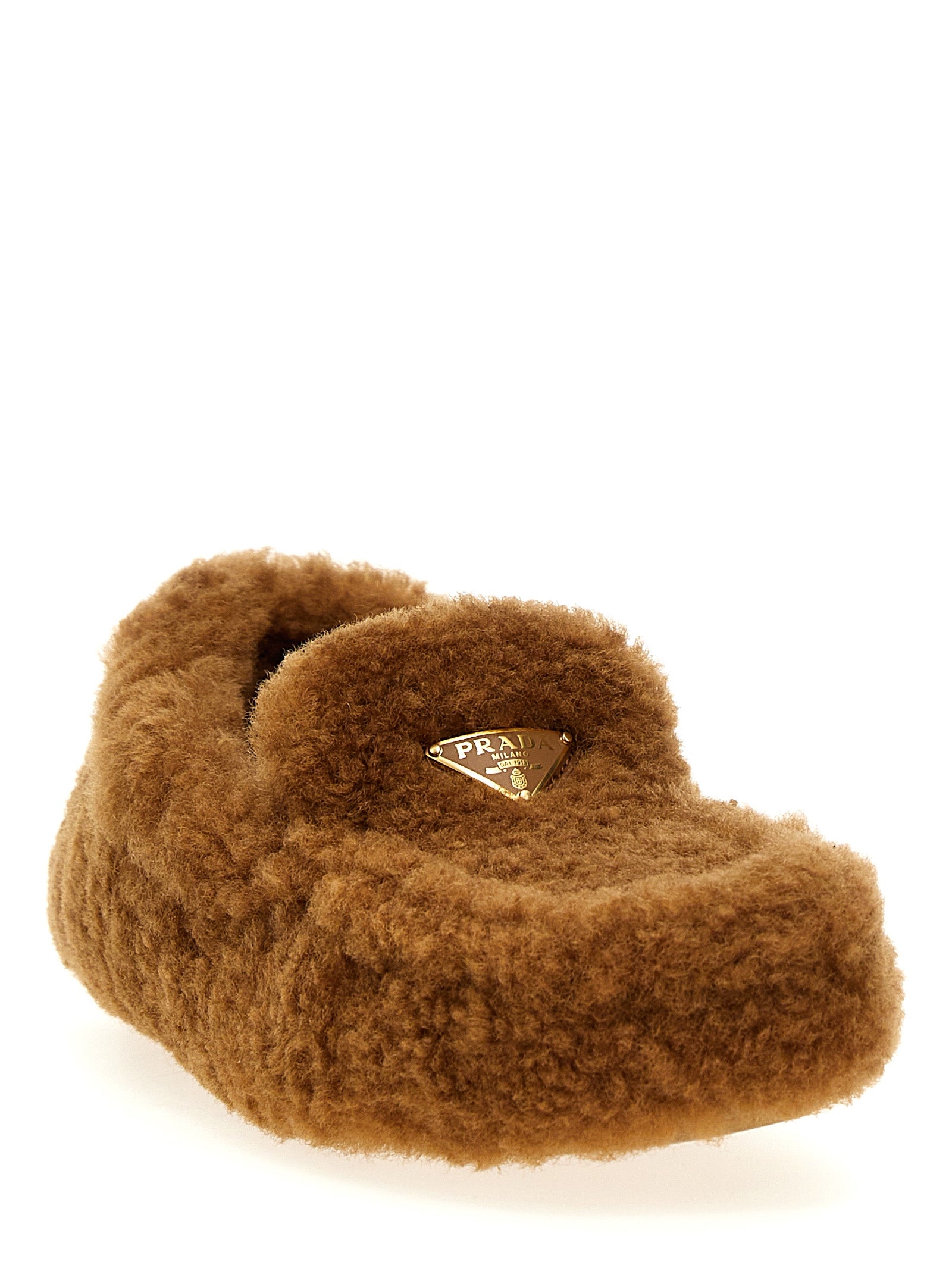 Prada Brown Lamb Leather Slip-On Loafers
