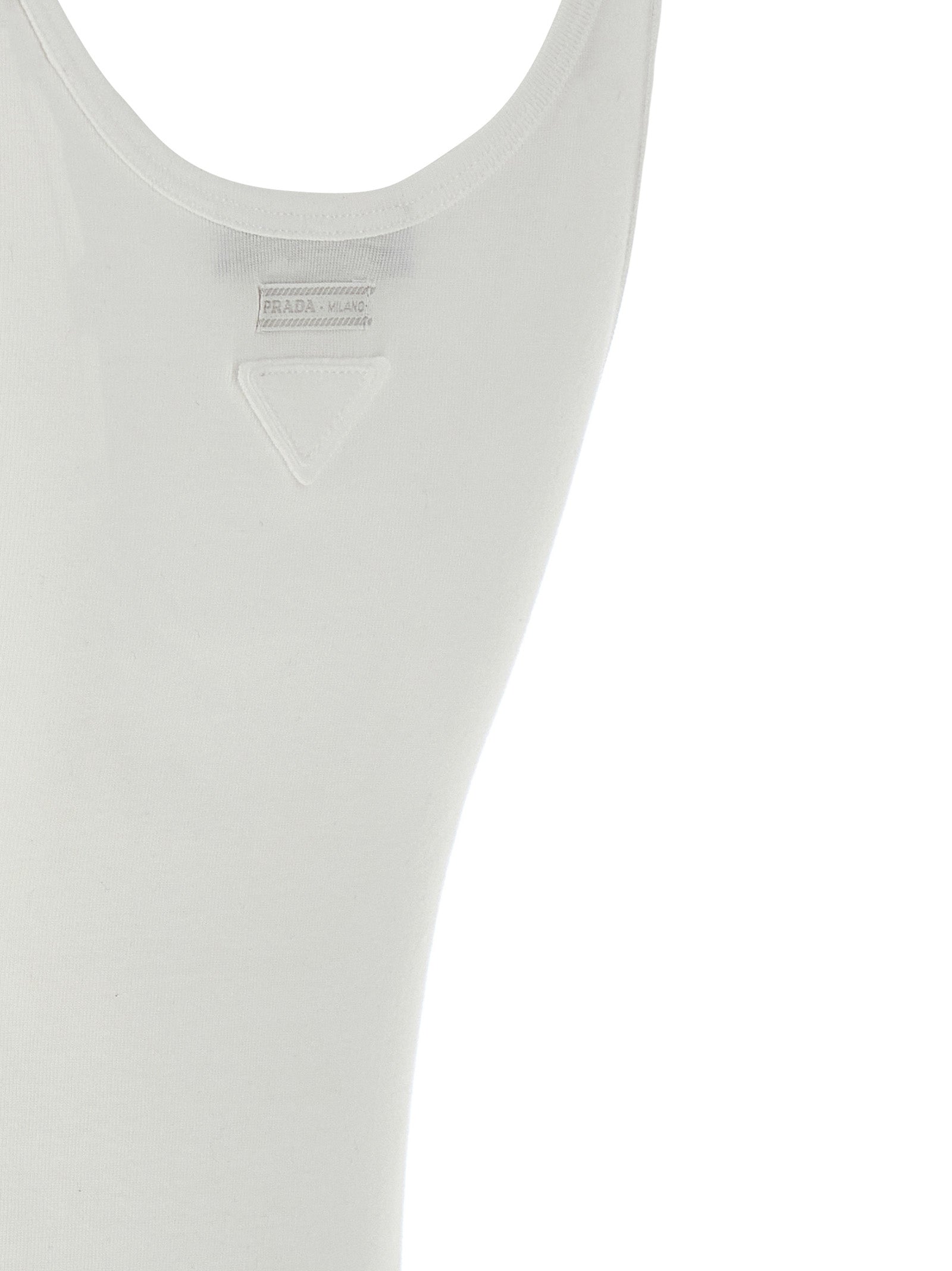 Prada White Cotton Tank Tops