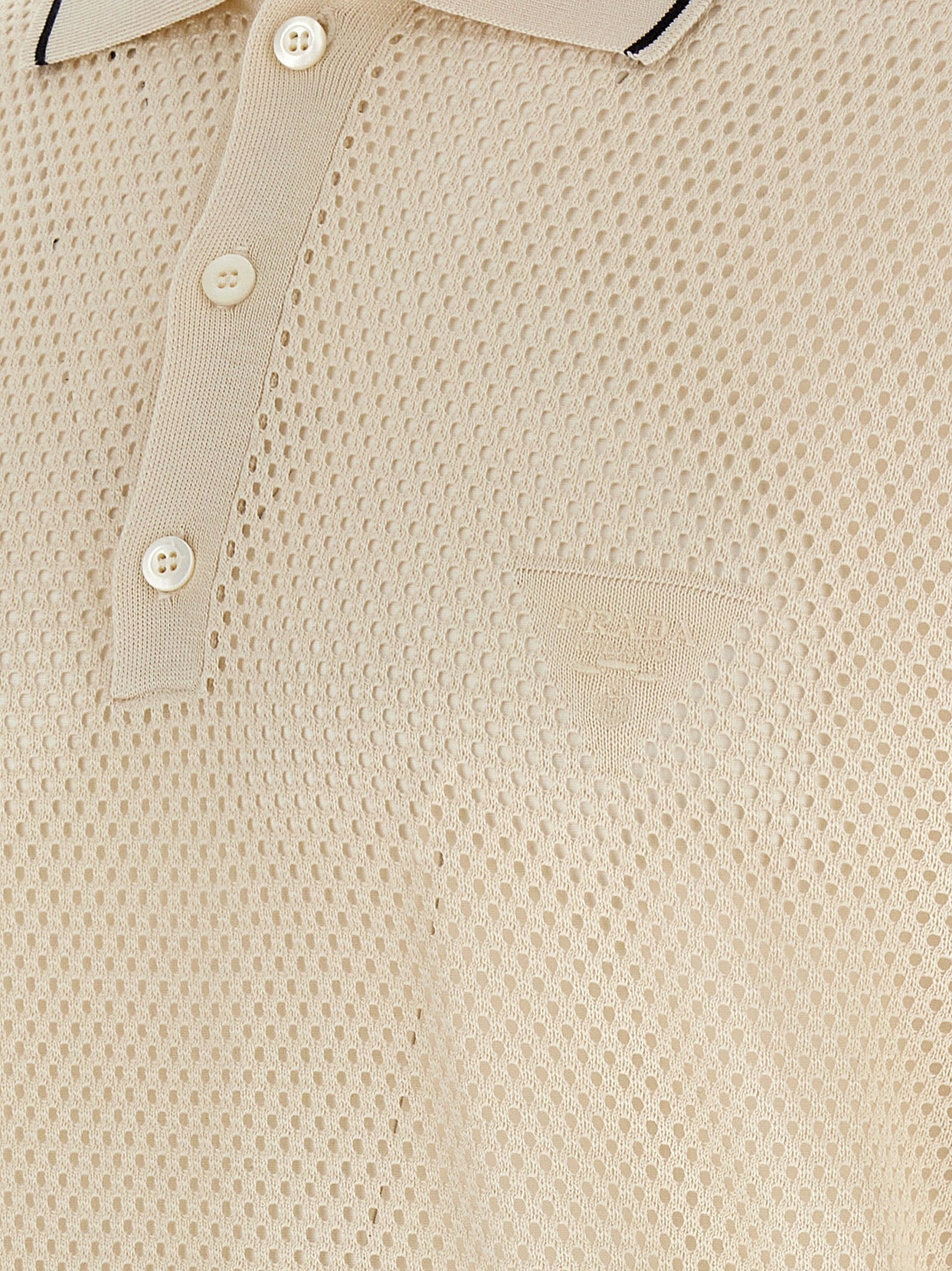Prada White Silk Polo Shirt