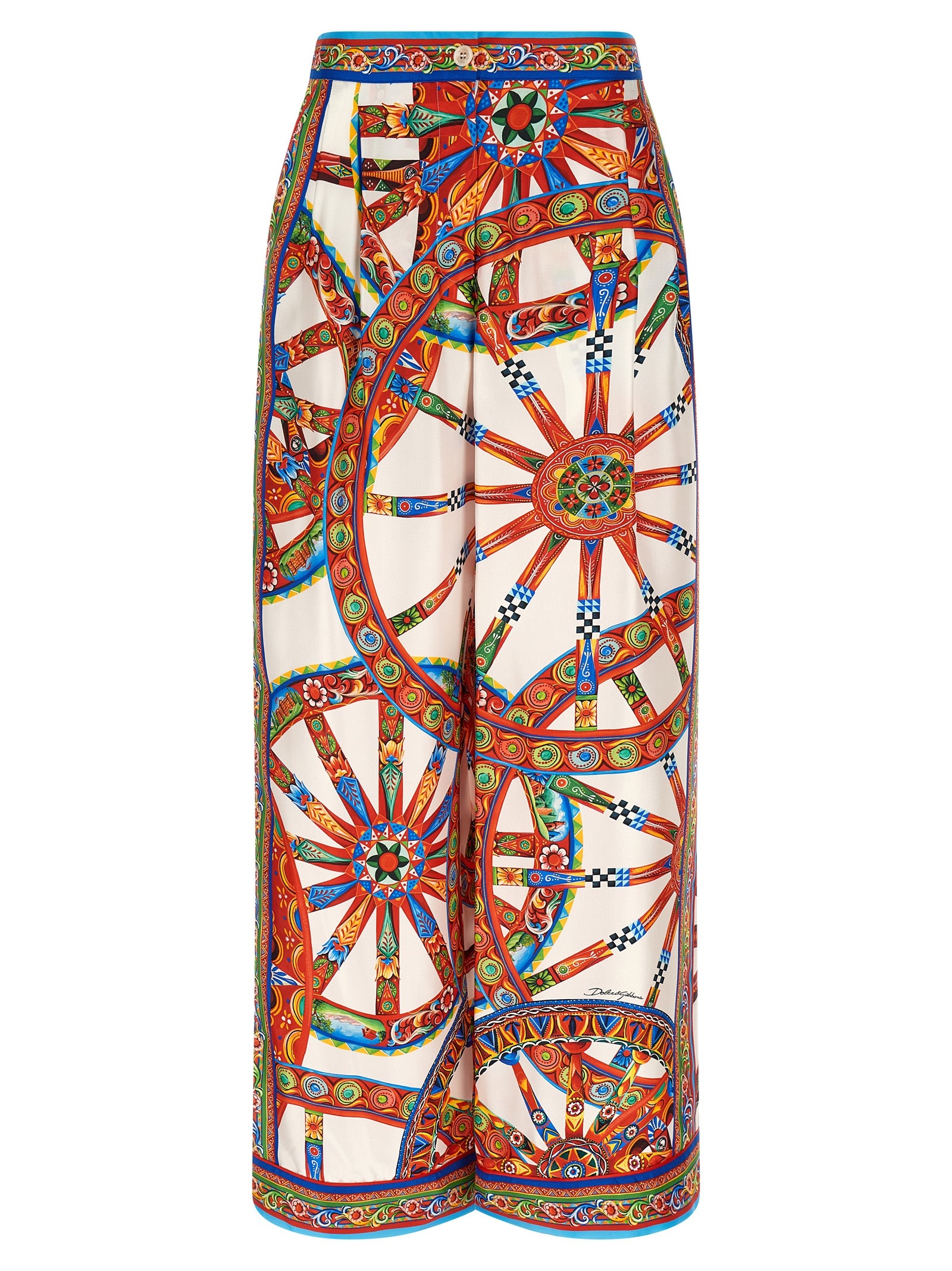 Dolce & Gabbana Multicolor Silk Casual Pants