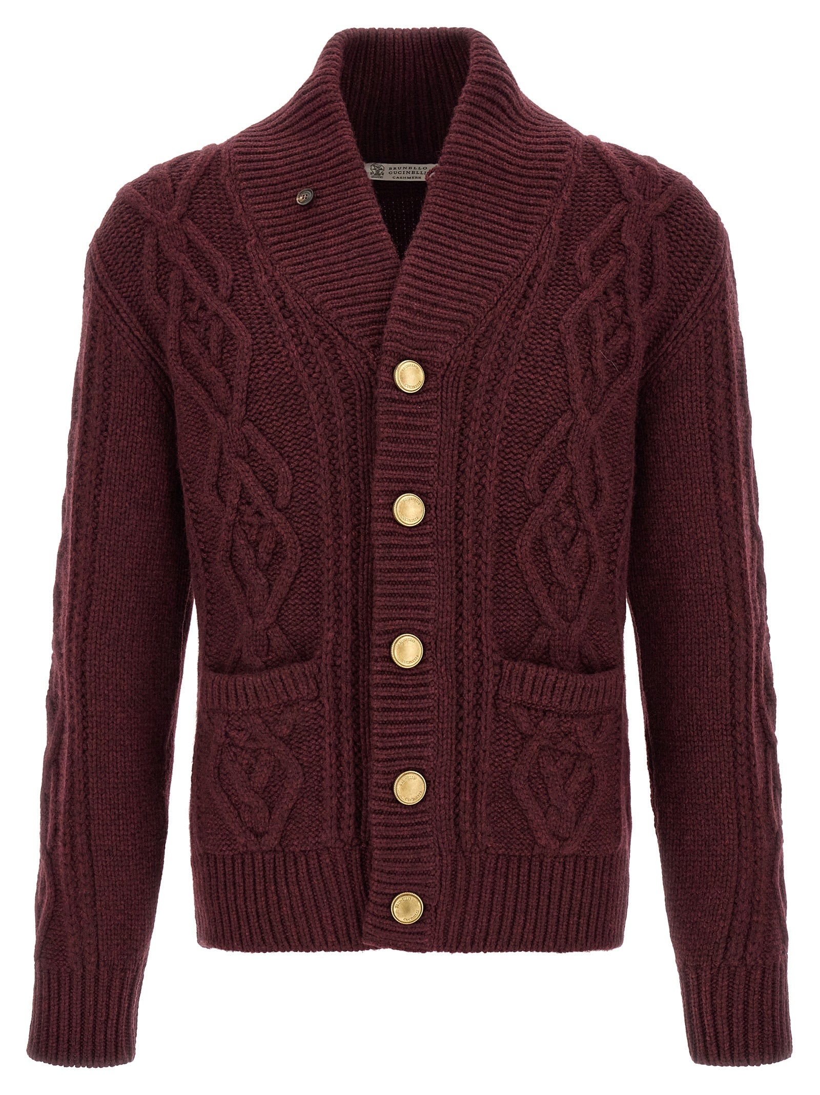 Brunello Cucinelli Bordeaux Cashmere Cardigan
