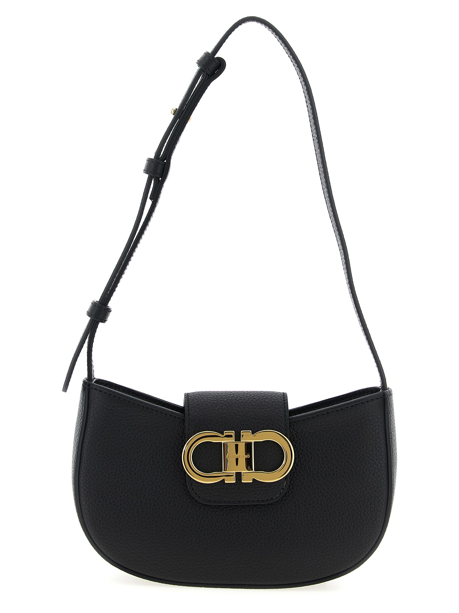 Ferragamo Black Calfskin Shoulder Bag