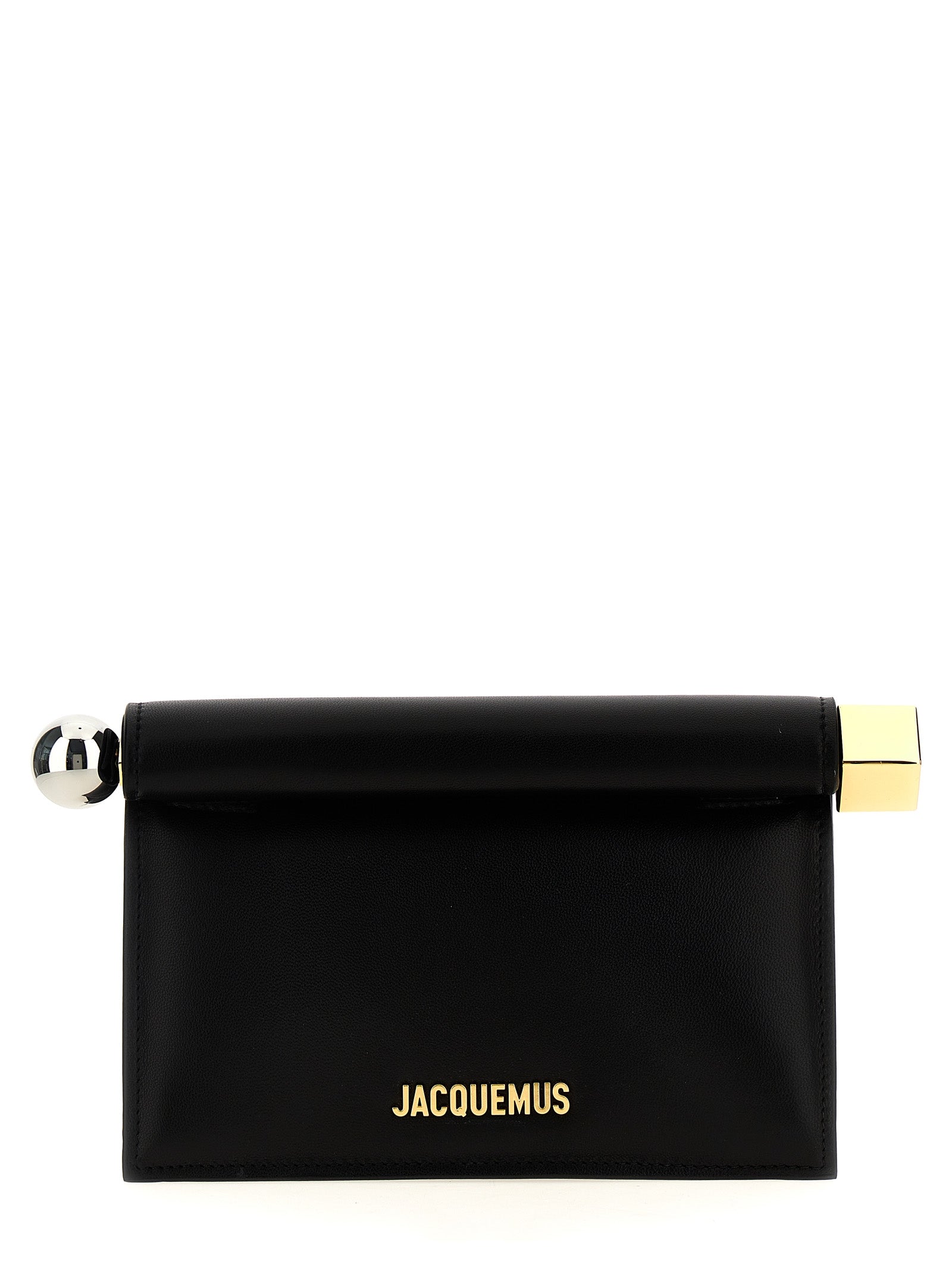 Jacquemus Black Lamb Leather Clutch Bag