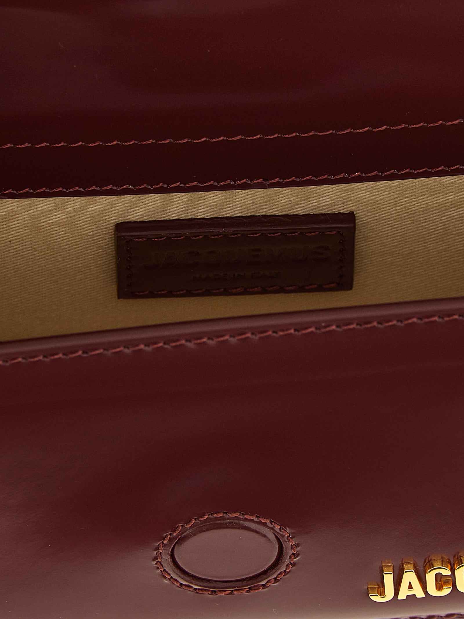 Jacquemus Bordeaux Calfskin Handbag