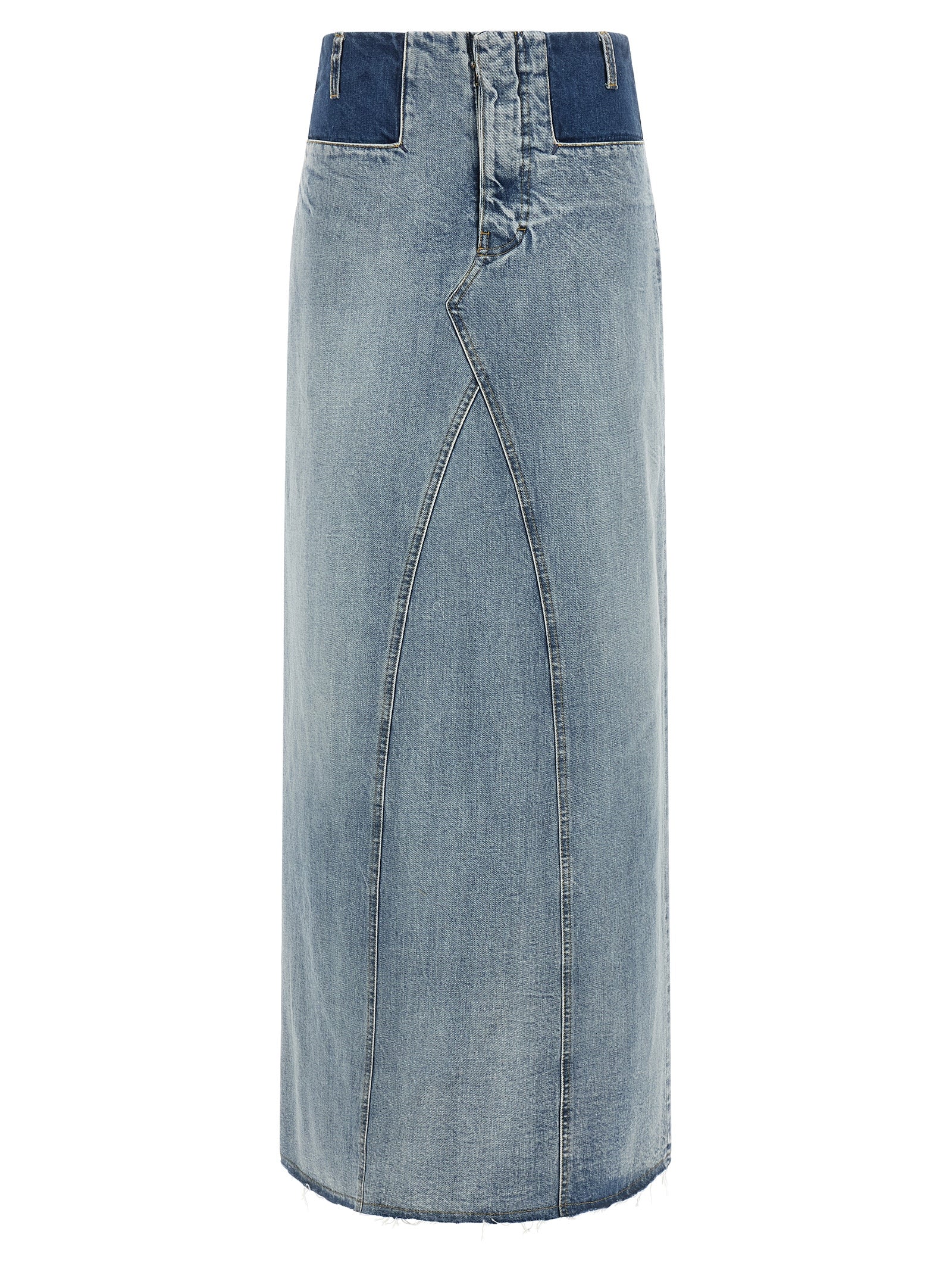 Maison Margiela Blue Cotton Mini Skirt
