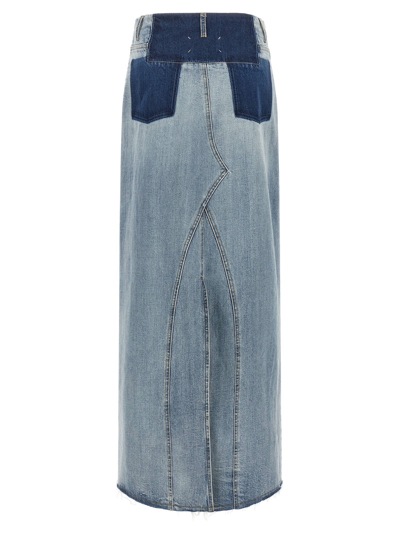 Maison Margiela Blue Cotton Mini Skirt