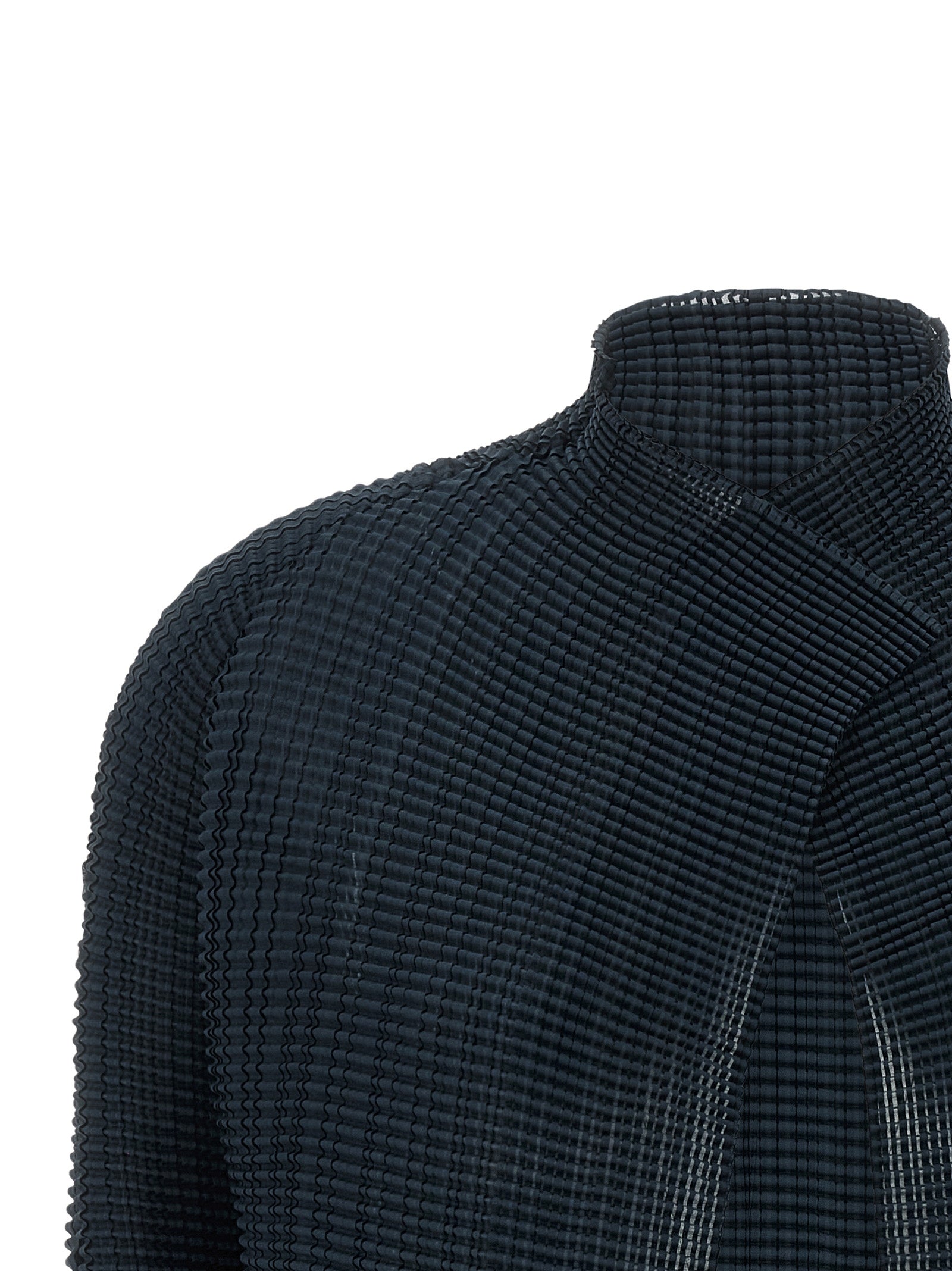 Issey Miyake Blue Polyester Cardigan