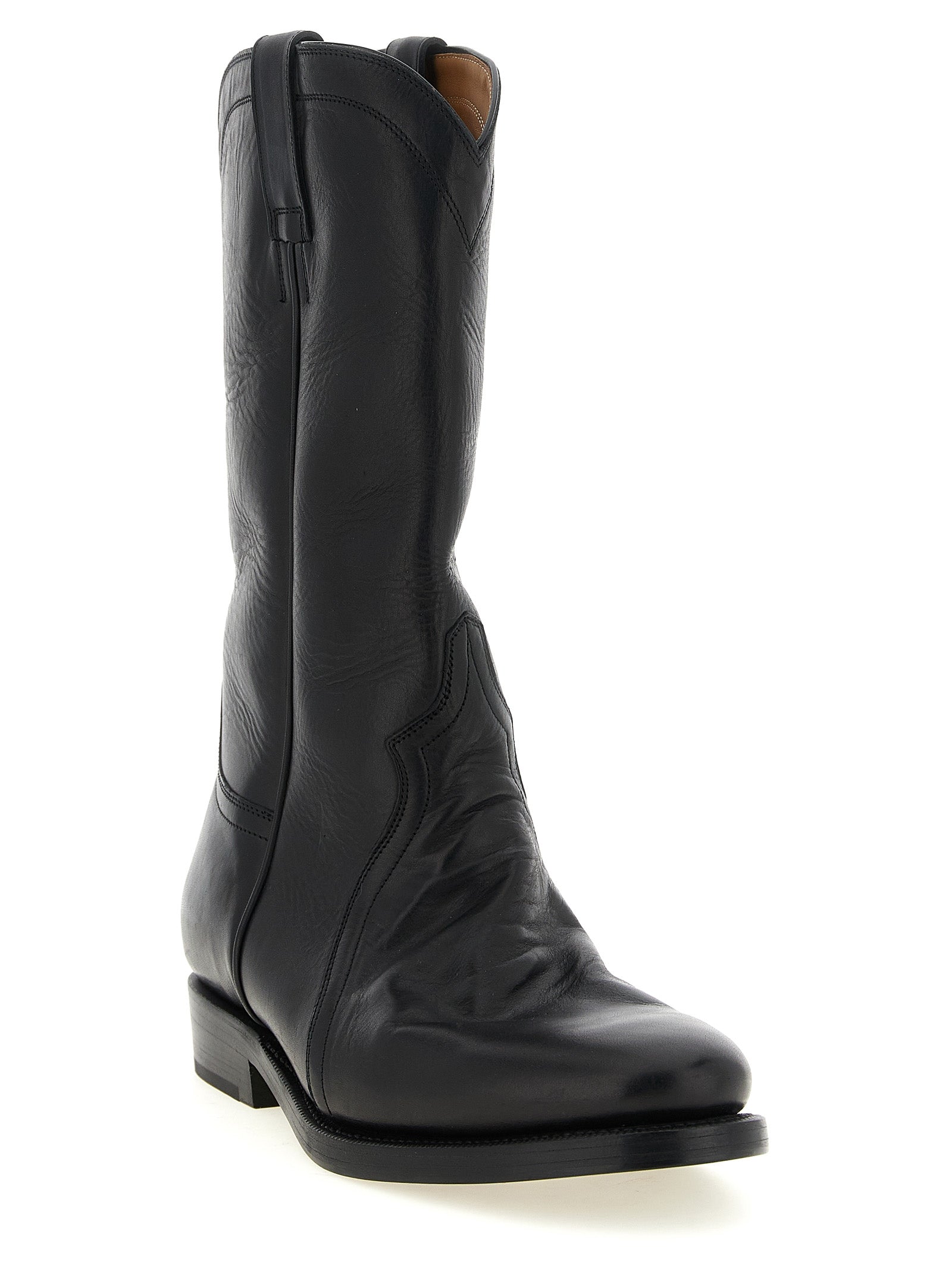 Jil Sander Black Calfskin Over The Knee
