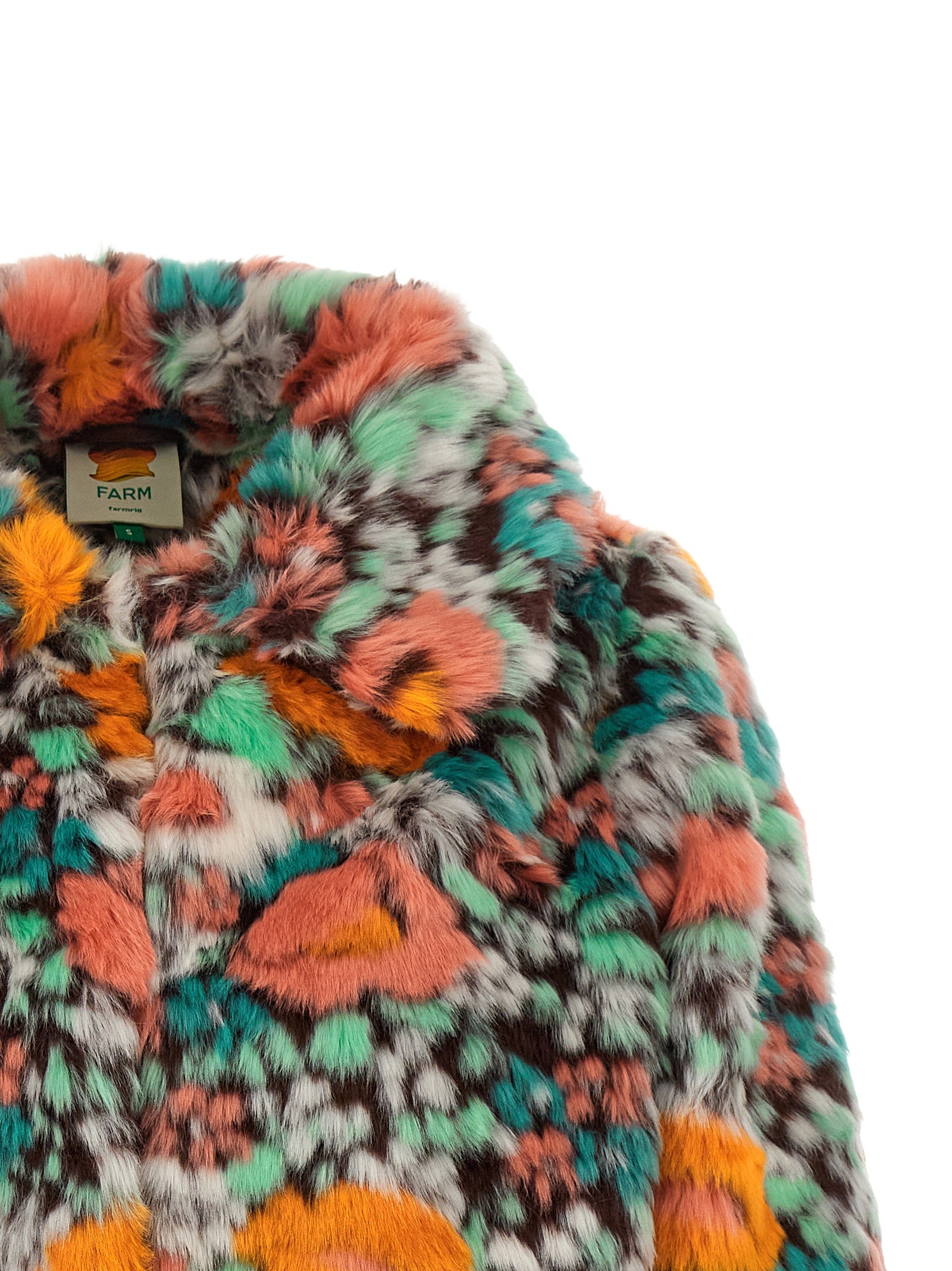 FARM RIO Multicolor Marabou Full-Length Jacket