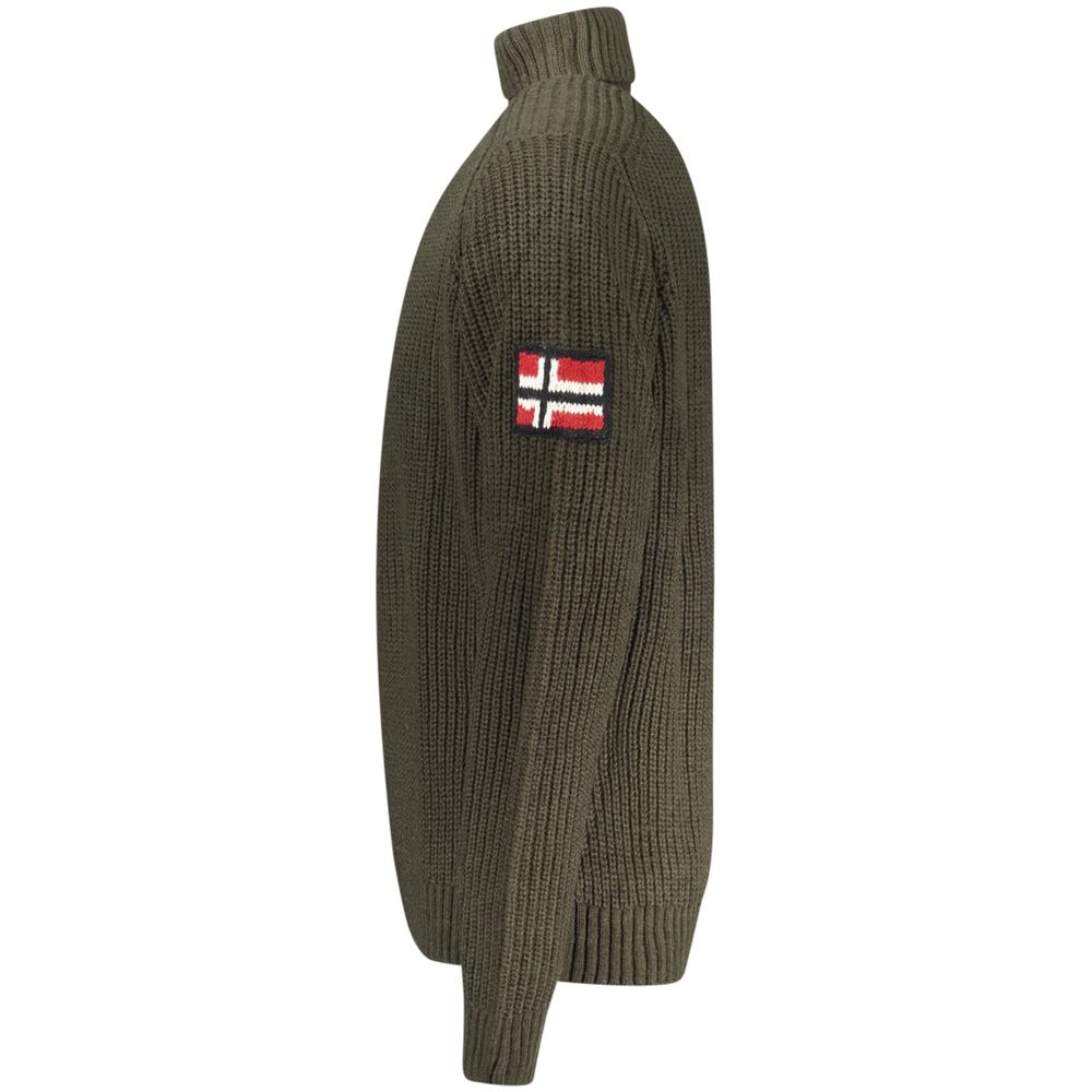 Norway 1963 Green Wool Men Turtleneck Sweater