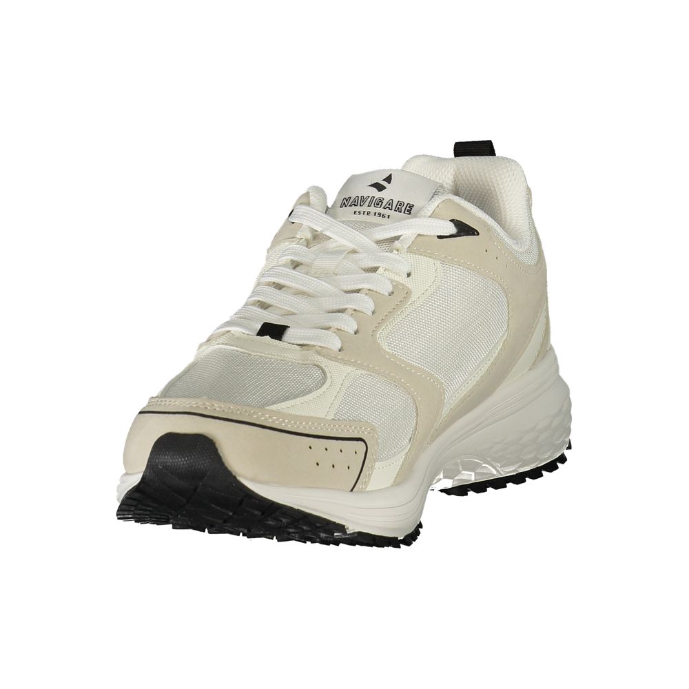 Navigare White Polyurethane Men's Sneaker
