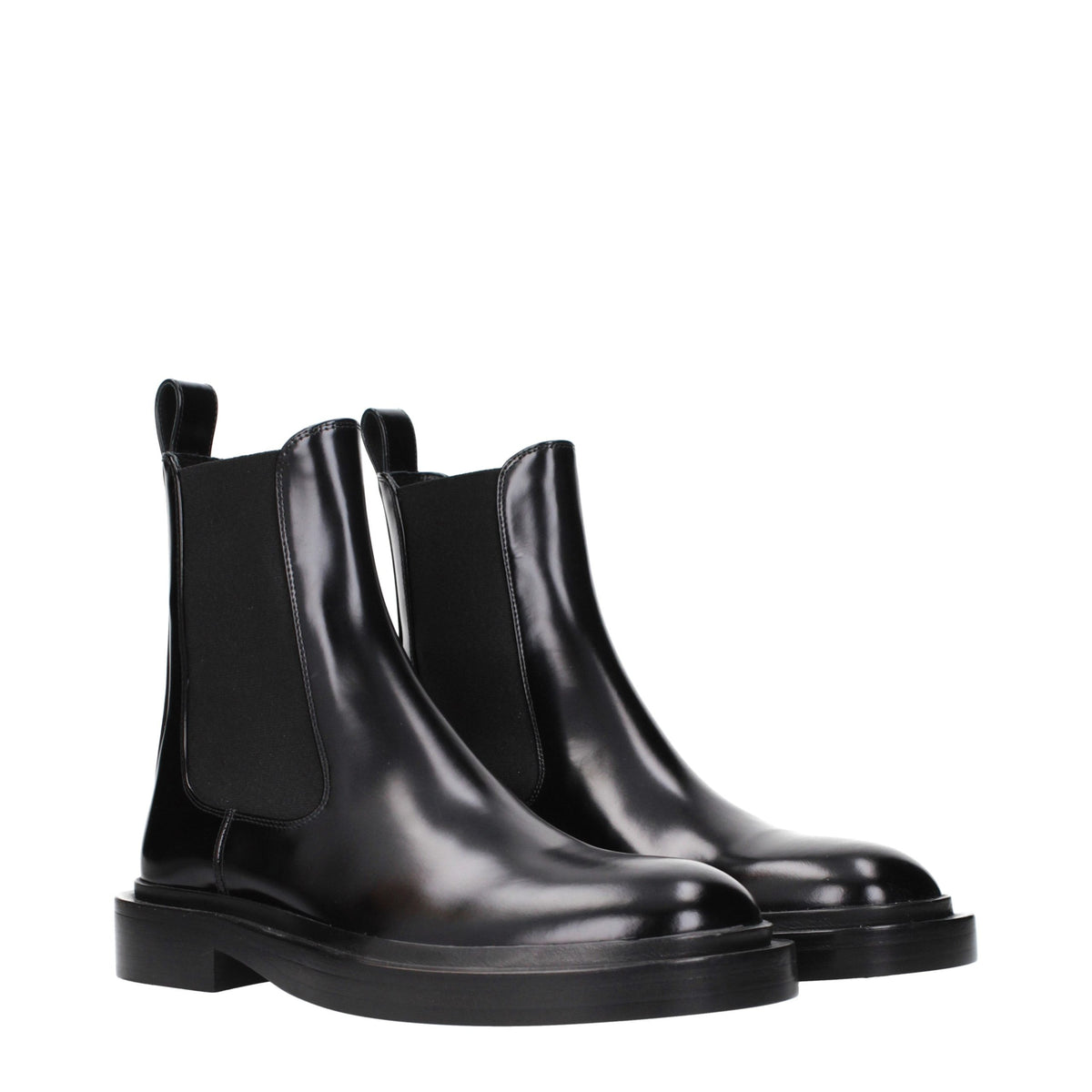 Jil Sander Black Leather Ankle Boots