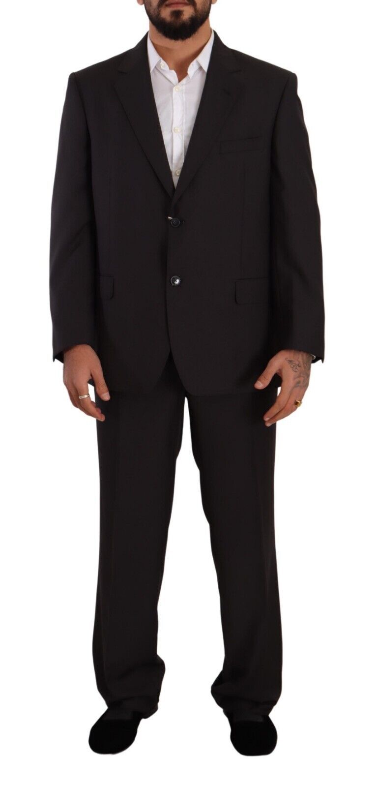 Domenico Tagliente Gray Polyester Single Breasted Formal Suit