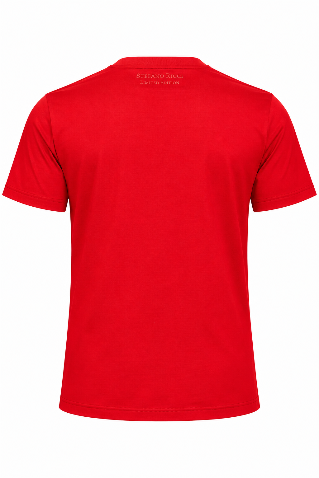 Stefano Ricci Silk Cotton T-Shirt Eagle Embroidery | Red