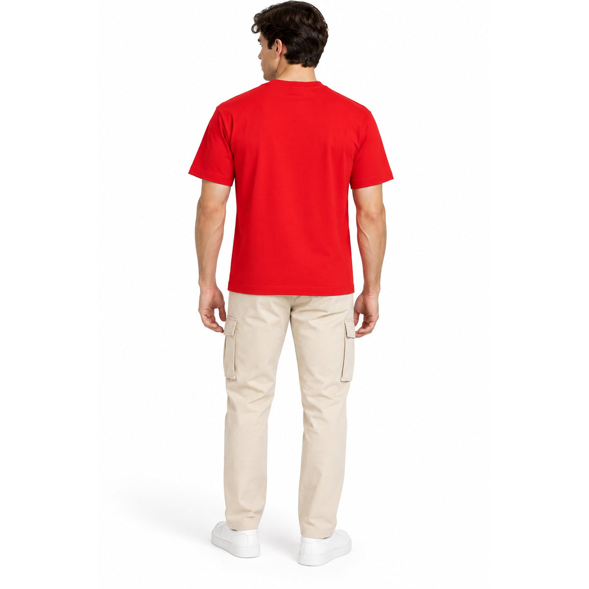 Dior Red Short Sleeve Cartoon Logo Graphic Pocket Tee