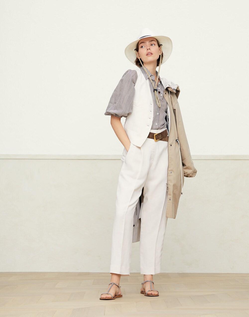 BRUNELLO CUCINELLI WOMEN'S CREAM TAILORED BUTTONED VEST