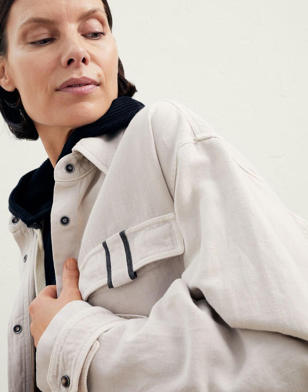 BRUNELLO CUCINELLI WOMEN'S LIGHT BEIGE OVERSIZED JACKET