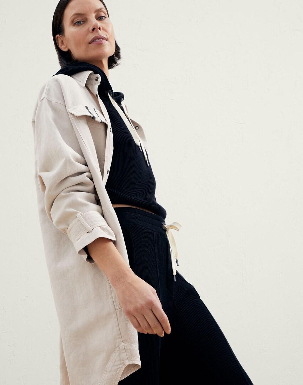 BRUNELLO CUCINELLI WOMEN'S LIGHT BEIGE OVERSIZED JACKET