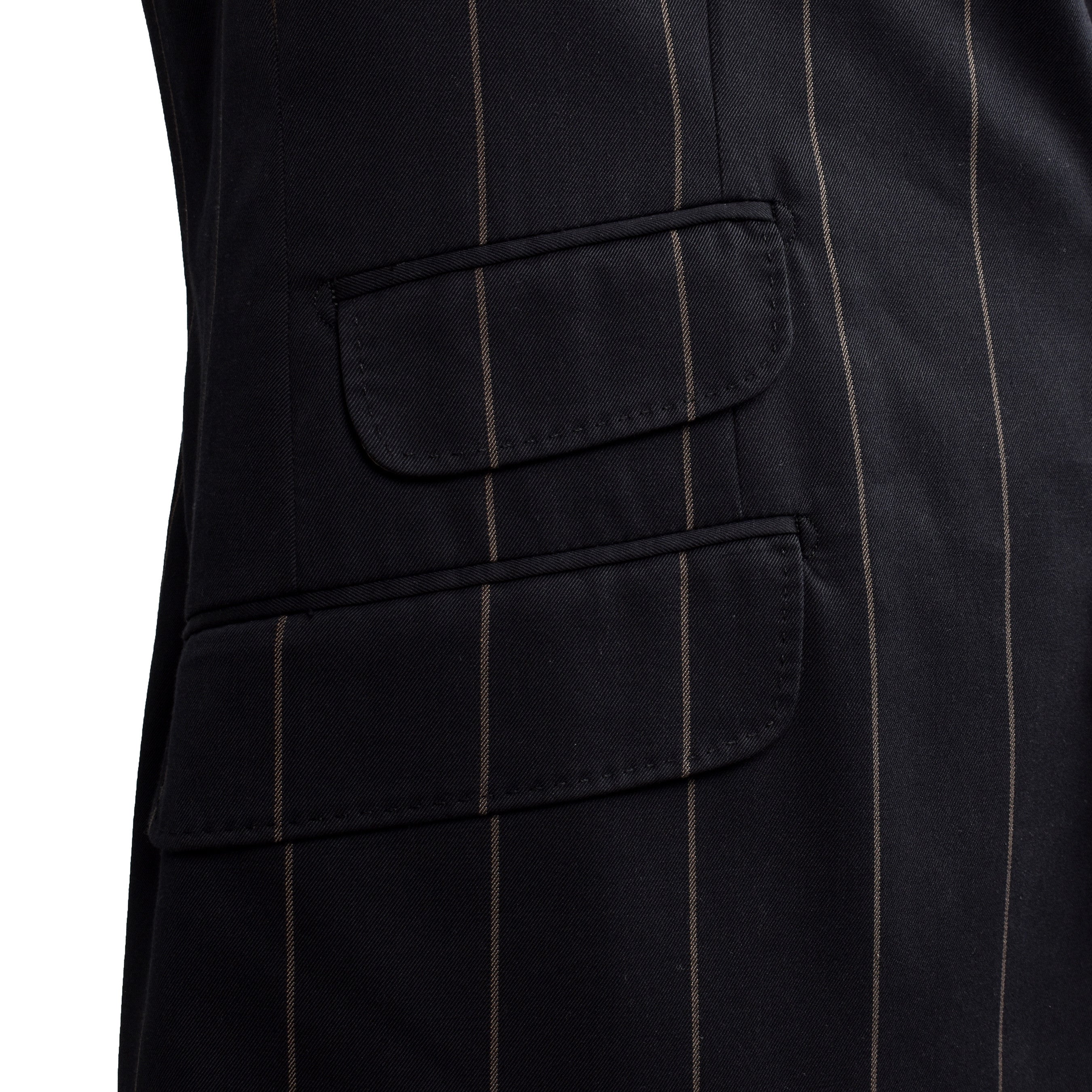 BRUNELLO CUCINELLI MEN'S BLACK WOOL BLEND STRIPED SUIT