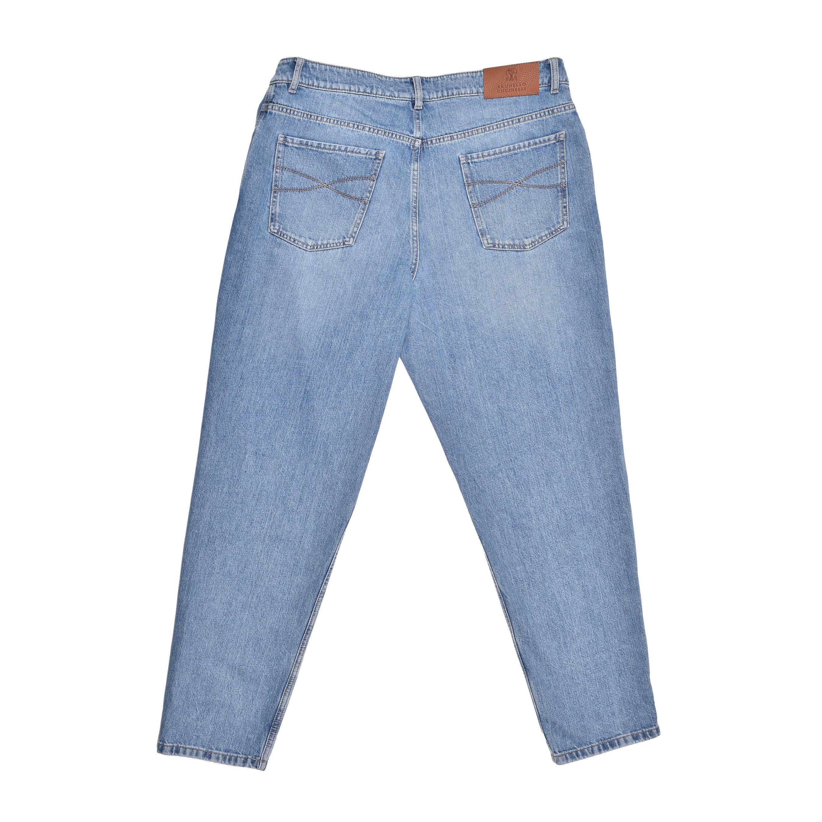 BRUNELLO CUCINELLI MEN'S BLUE DENIM STYLE TROUSERS