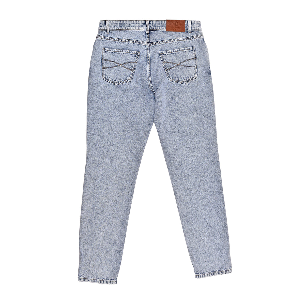 BRUNELLO CUCINELLI MEN'S LIGHT BLUE DENIM TROUSERS