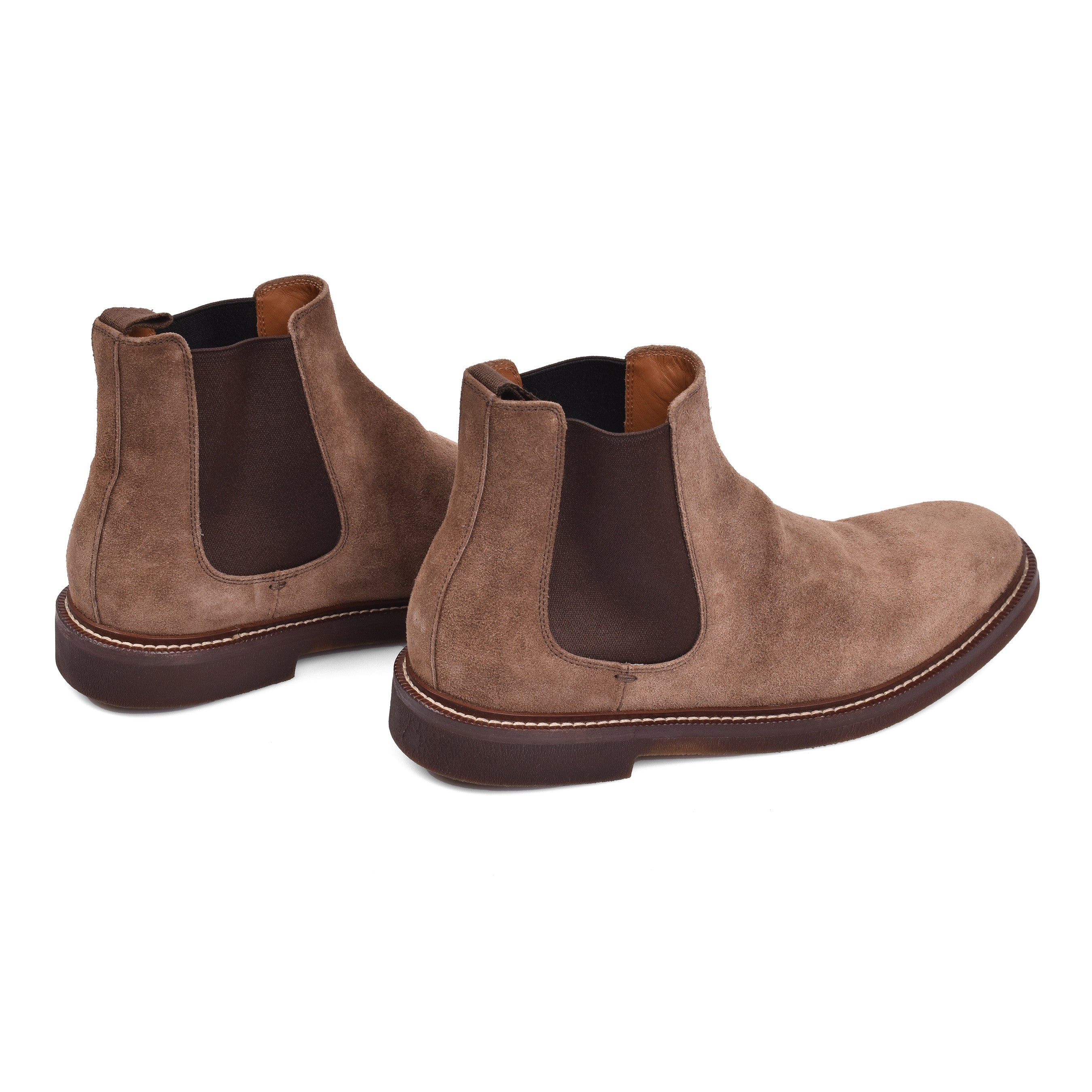 BRUNELLO CUCINELLI MEN'S 100% LEATHER TWO TONE LOW CALF CHELSEA BOOTS NEW