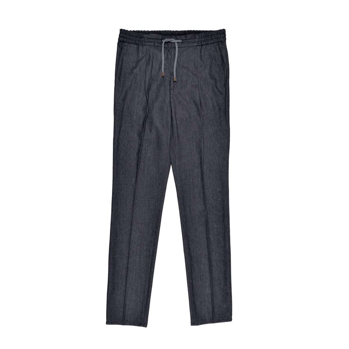 BRUNELLO CUCINELLI MEN'S DARK GREY WOOL LEISURE TROUSERS