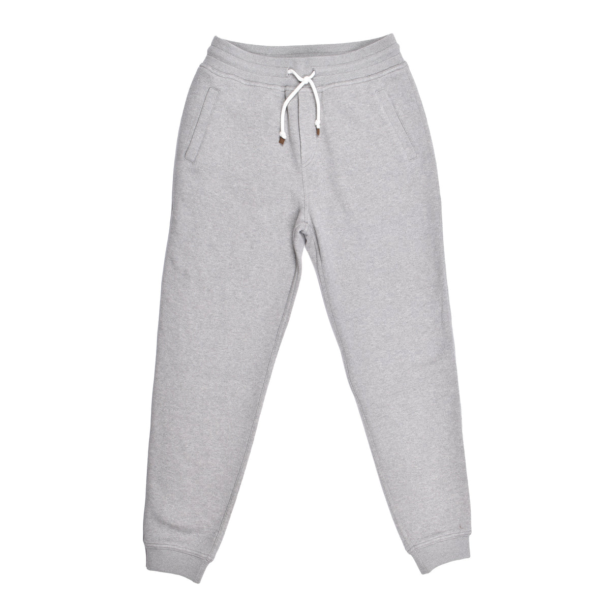 BRUNELLO CUCINELLI MEN'S LIGHT GREY WOOL JOGGER PANTS