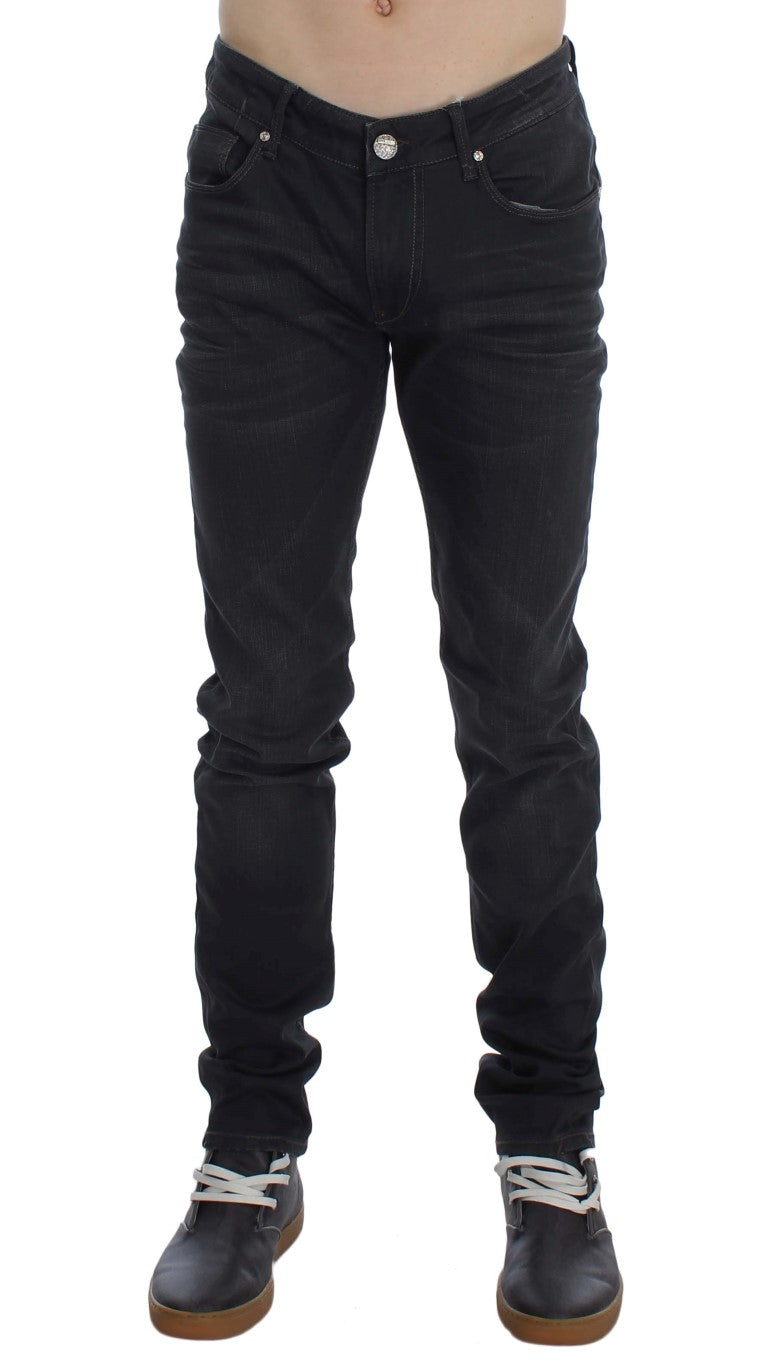 Acht Gray Cotton Stretch Slim Fit Jeans
