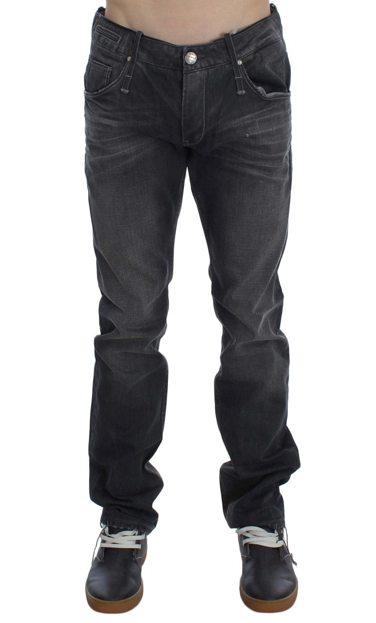 Acht Gray Cotton Regular Low Fit Jeans