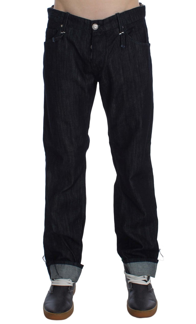 Acht Blue Cotton Regular Straight Fit Jeans