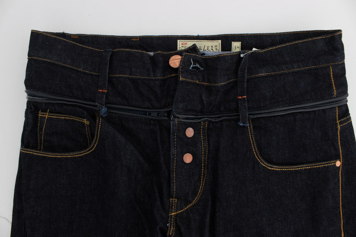 Acht Blue Cotton Regular Straight Fit Jeans