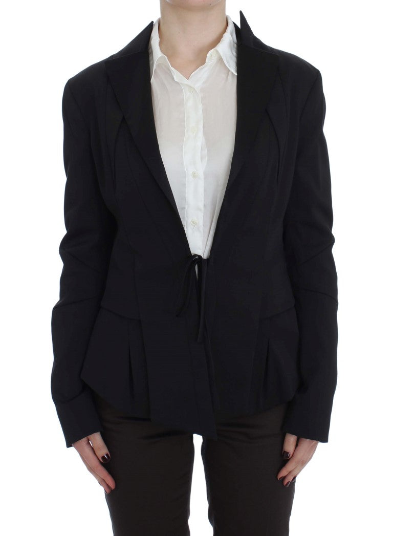 Exte Black Stretch Single Breasted Blazer Jacket