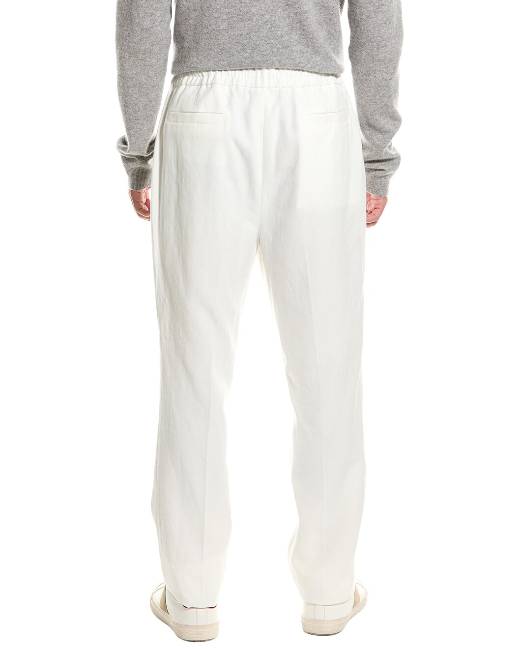 BRUNELLO CUCINELLI MEN'S CREAM PLEATED DRAWSTRING TROUSERS