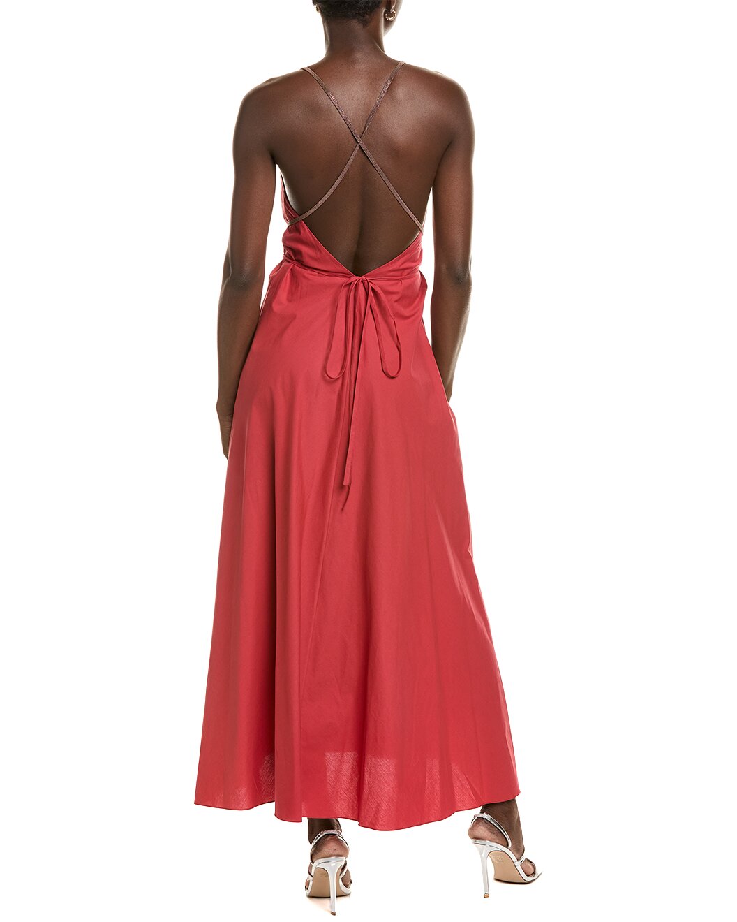 BRUNELLO CUCINELLI WOMEN'S RED STRAPPY MAXI DRESS
