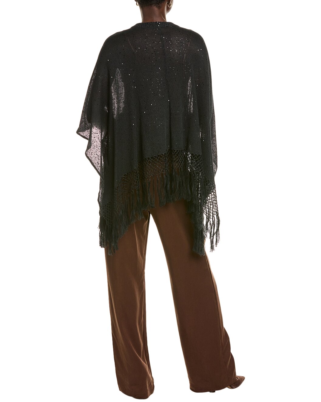 BRUNELLO CUCINELLI WOMEN'S BLACK LINEN SILK SWEATER