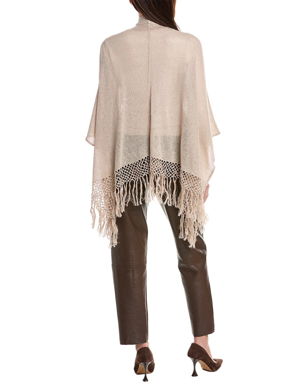 BRUNELLO CUCINELLI WOMEN'S BEIGE LINEN SILK SWEATER