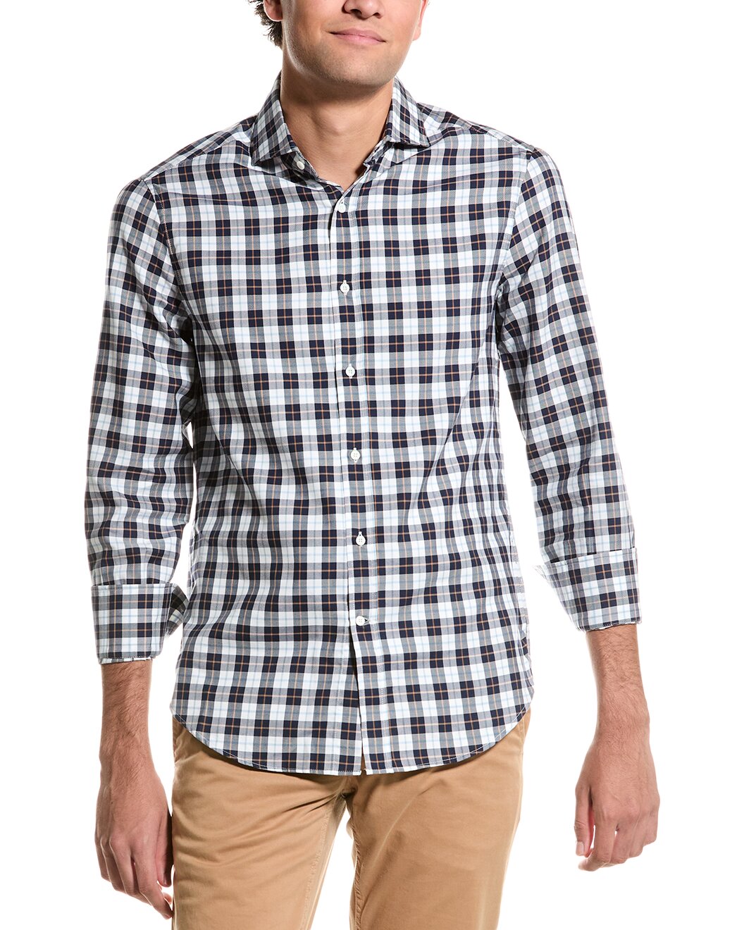 BRUNELLO CUCINELLI MEN'S PLAID BUTTON-UP SHIRT