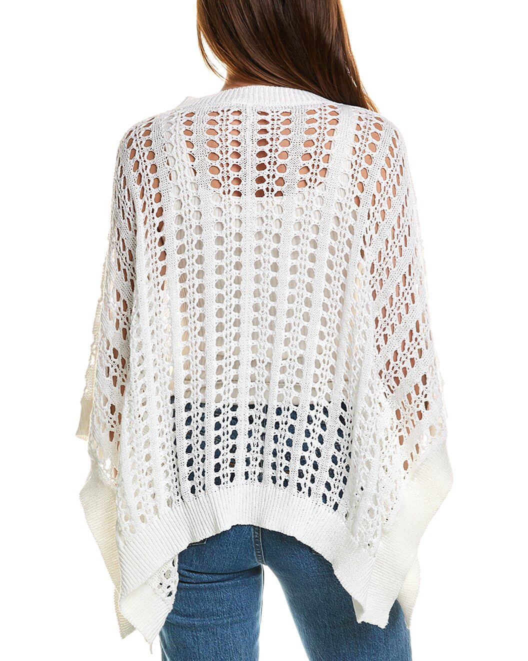 BRUNELLO CUCINELLI WOMEN'S WHITE OPEN KNIT SWEATER