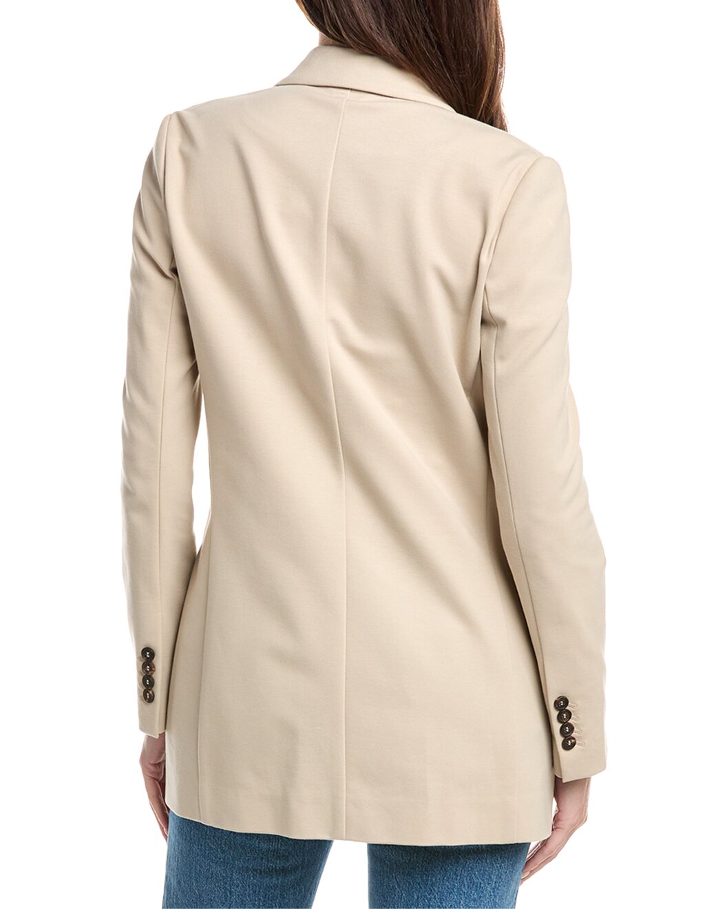 BRUNELLO CUCINELLI WOMEN'S BEIGE TAILORED DECONSTRUCTED BLAZER