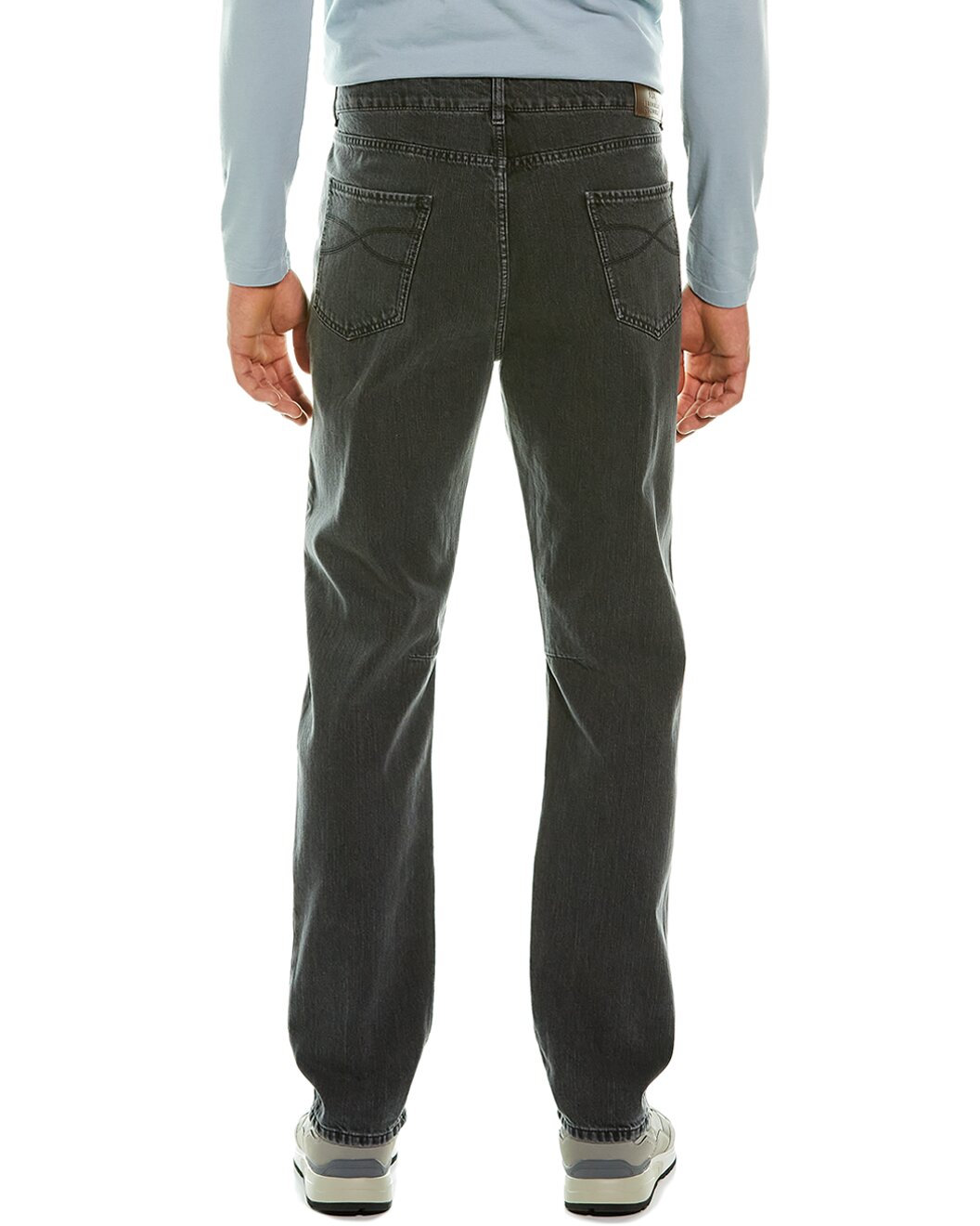 BRUNELLO CUCINELLI MEN'S DARK GREY DENIM TROUSERS