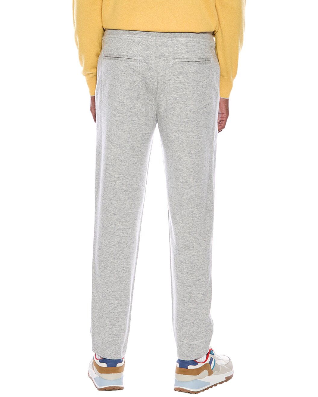 BRUNELLO CUCINELLI MEN'S LIGHT GREY KNIT TROUSERS