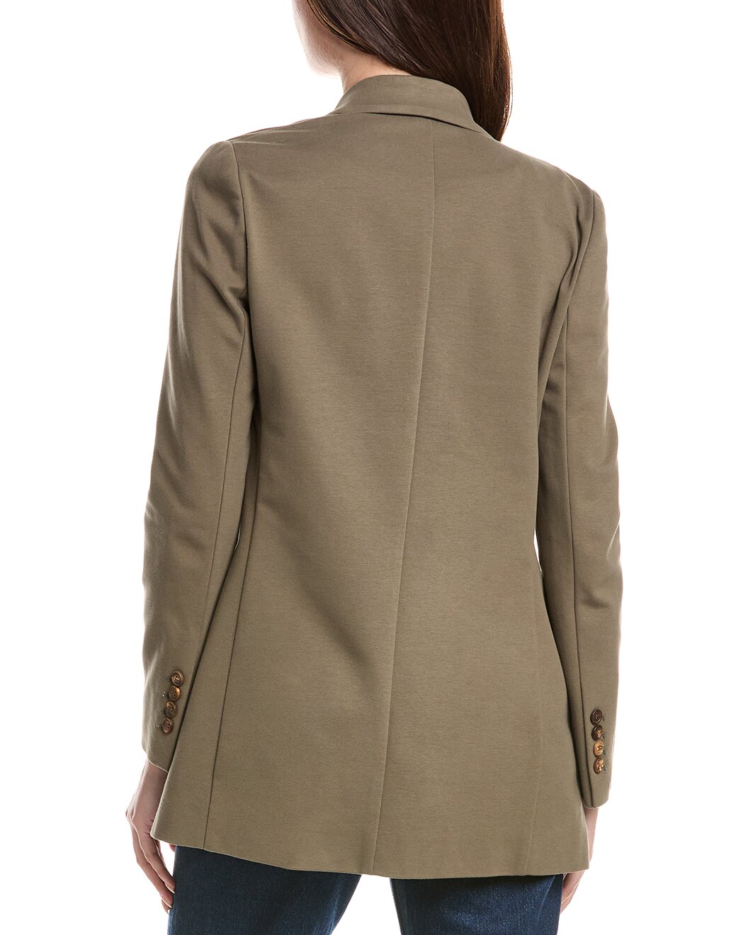 BRUNELLO CUCINELLI WOMEN'S MILITARY GREEN DECONSTRUCTED BLAZER