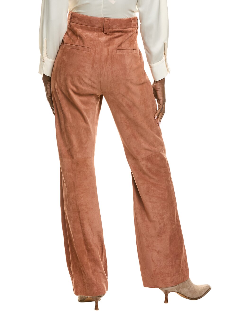 BRUNELLO CUCINELLI WOMEN'S RUST WIDE-LEG TROUSERS