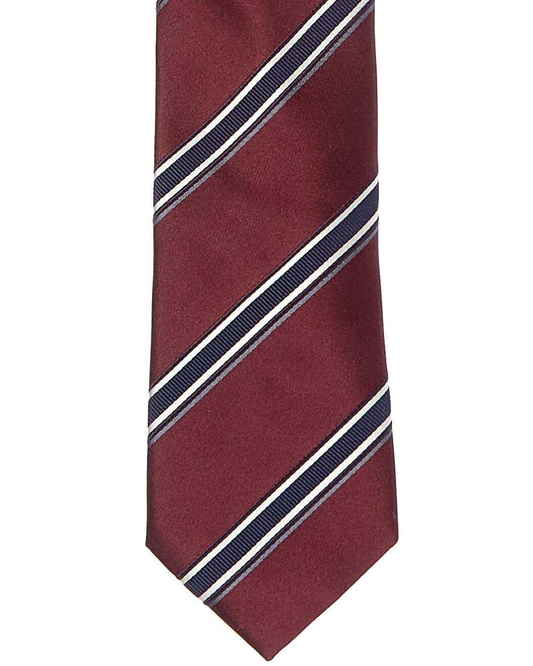 BRUNELLO CUCINELLI MEN'S RED SILK STRIPED TIE