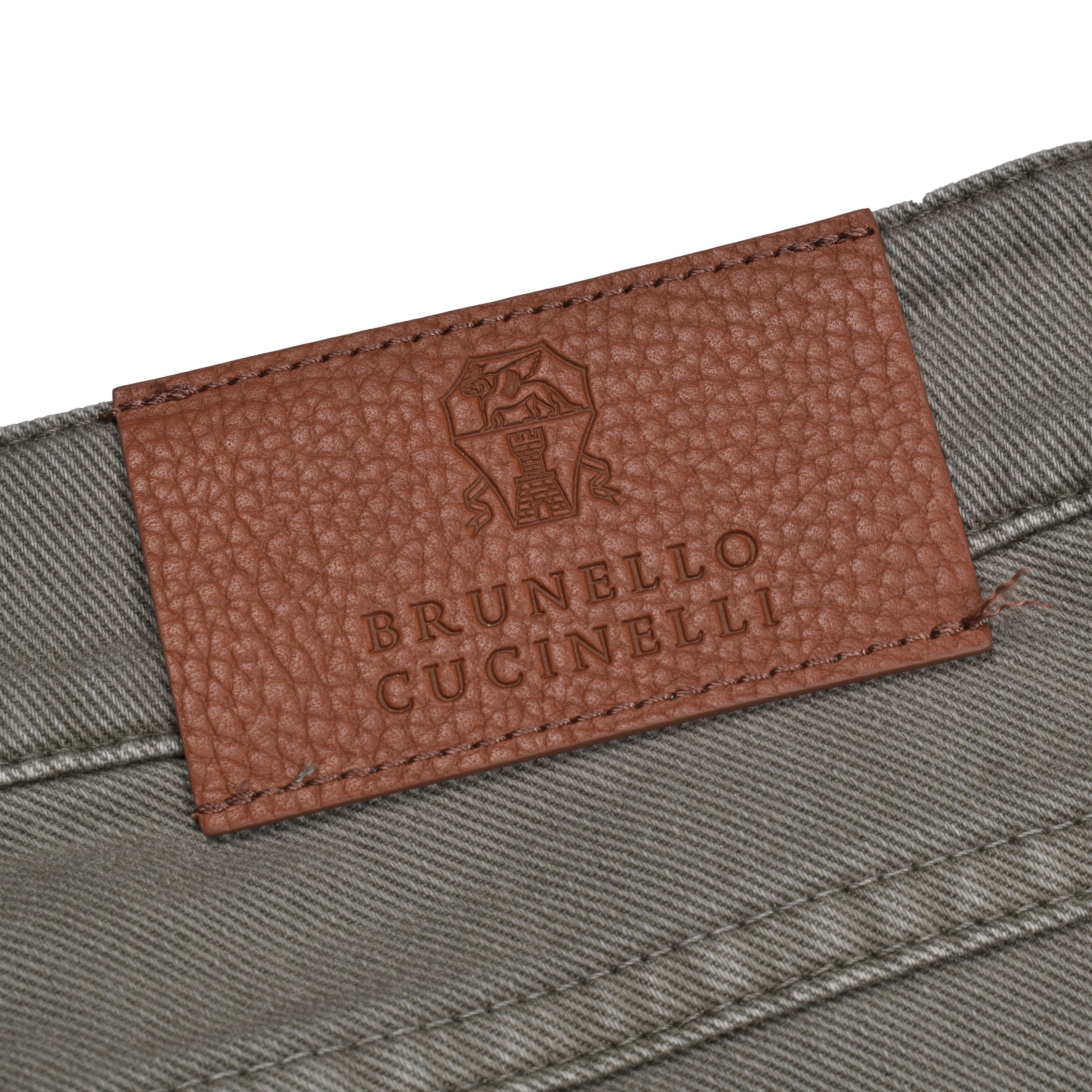 BRUNELLO CUCINELLI MEN'S MILITARY GREEN SKINNY FIT JEANS